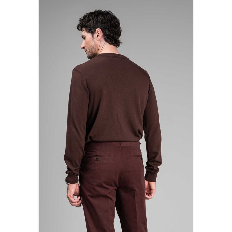 Rembrandt Naseby Mocha Brown Crew Neck Jersey image number 1